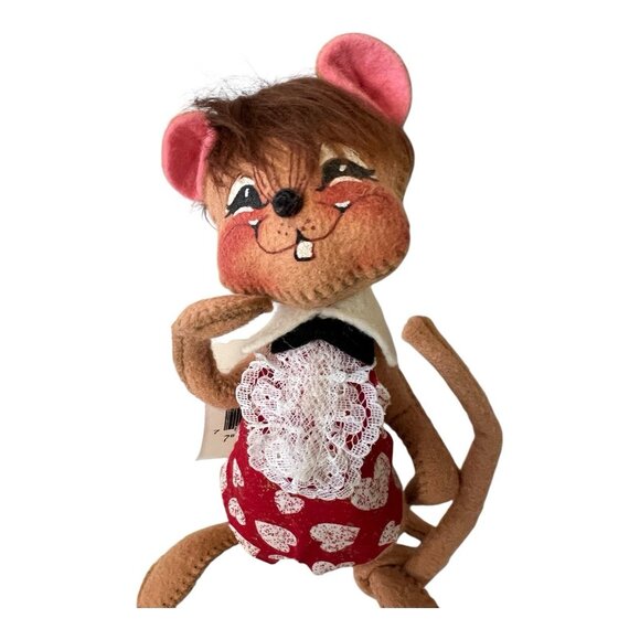 Annalee Dolls Vtg 1999 Sweetheart Boy Mouse Valentine Tags 7" Poseable with Tags - Picture 2 of 13
